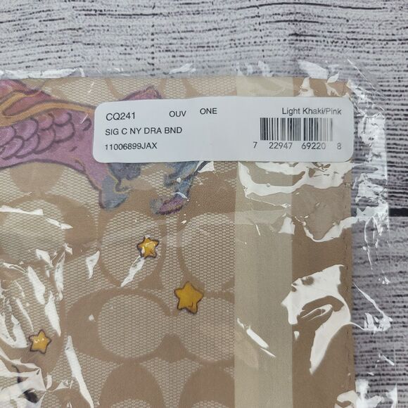 NWT Coach New Year Signature Silk Bandana Scarf With Dragon CQ241 - Picture 4 of 8